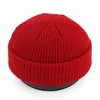 Berretti Berretto invernale da uomo lavorato a maglia Tinta unita Cappelli caldi autunnali unisex Bordo arrotolato retrò