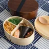 Boîtes à Bento japonaises 3 grilles, boîte à déjeuner de cuisine en bois naturel, boîtes à Sushi en bois naturel écologique, récipient alimentaire, bol de table LT781