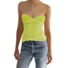 Tanques femininos Mulheres Strapless Bandeau Tube Crop Top Casual Slim Fit Sem Mangas Y2K Cropped Tops Bustier