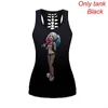 Women's Leggings Halloween Hollow Tank Top & Legging For Women 3D Print Sleeveless Shirt Summer Vest Yoga Suit Sportswear