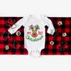 Rompers My First Christmas Baby Bodysuit Deer Santa Print Boy Girl Jumpusit Xmas Party Urodzony ubrania niemowlę Romper z długim rękawem