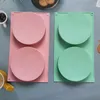 Baking Moulds Large Silicone Cake Mold Discs Biscuit Mould 2 Holes Round Cylinder Chocolate For Cookie Candy Jelly Muffin Sandwiches Soap