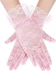 Black Lace Gloves For Women Elegant Short Lace Gloves Tea Party Gloves Wrist Length Floral Gloves Sunblock Bridal Gloves 22168