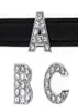 20PClot 10mm A T silver rhinestones bling Slide letter diy Charms fit for 10MM keychains leather wristband7773778