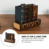 Pen Holder Fake Book Brush Pot Vintage Decor Stationery Storage Study Room Makeup Drawers Wooden Container Office Tabletop with 240220