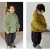 Manteau en duvet pour garçons et filles, pull chaud à capuche en velours, décontracté, ample et épais, à la mode, pour enfants de 2 à 8 ans, hiver 2024