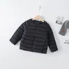 Down Coat Girls Winter Jacket 2024 Fashion Warm Solid Short White Duck Parkas Children Boys Basic 2-12 Years XMP510