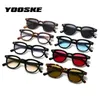 Sunglasses YOOSKE brand fashionable retro square sunglasses womens luxury designer small sunglasses mens leopard lenses sun visors UV400 J240226