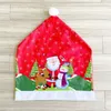 Christmas Decorations Chair Cover With Non-woven Fabric Printed Elderly Snowman Elk Cartoon