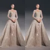 Luxury A-Line Women Wedding Dress Sweetheart Long Sleeves Bridal Gowns Crystal Sequins Detachable Train Dress Custom Made vestidos de novia