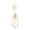 Colliers Sun Ball Cristal Suspendu Ornement En Métal Attrapant La Lumière Carillon De Vent Lune Prisme Boule Fleur Bijoux Arc-En-Fenêtre Pendentif Décor