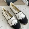 Casual Shoes Karl Lagerfield Woman Flat Fisherman Summer Beach Canvas Sneakers Designer Shoe Espadrilles Womens Man Fashion Slippers Embroider Fabric Slide