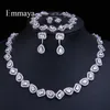 Emmaya – ensemble de bijoux fantaisie en cristal de luxe, Bracelets en Zircon blanc, pendentif, collier, bagues, boucles d'oreilles, fête de mariage, 240220