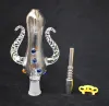 2021 إصدار جديد NC Set Octopus Design 14mm NC Kit مع Titanium Nail Mini Glass Water Pipes Bong ZZ