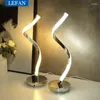 Floor Lamps Modern LED Spiral Table Light White Warm Living Room Acrylic Metal Eye Protection Reading Learning Desk Bedside Lamp