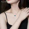 Halsband Allnoel Natural Malachite 925 Sterling Silver Necklace For Wonmen 50cm Chain Futterfly Animiling Presents Fina smycken