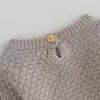 Strampler Kleinkind Baby Mädchen Jungen Pullover Body Herbst Winter Kleidung Lange Ärmel Einfarbig Gestrickte Overall Für Geboren Kleidung