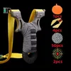 Jakt Slingshots gummiband Portable Outdoor Sports Equipment Professional Slingshot Alloy Shooting Slingshot med platt slinghot för jakt YQ240226