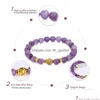 Perlen Hohe Qualität 8mm Amethyst Legierung Buddha Perlen Armband Für Frauen Männer Elastische Heilung Nce Zarte Mode Schmuck dro Dhgarden Dh50Y