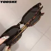 Sunglasses YOOSKE Retro Polarized Sunglasses for Men and Women Popular Square Sunglasses for Women Black Glasses Driver Glasses UV400 Mirror Face J240226