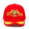 Boll Caps 2019 CCCP rysk stil basebollhatt unisex svart röd bomullsknapp hatt med 3D -broderier för bästa kvalitet hatt J240226