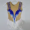 Liuhuo dostosuj kolory rytmiczny gimnastyka Templanika Dziewczyny Kobiety Konkurs Artystyka Gymnastics Performance Crystals Blue BD1771
