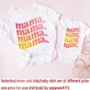 Family Matching Outfits Mama Mimi Printed Family Matching Clothes Mother Daughter Summer Short Sleeve Outfits Shirt Mom T-shirt Tops Baby Bodysuit