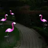Waterproof LED Solar Flamingo Stake Lamp Outdoor Powered Landscape Lawn Pathway Lights For Yard Patio Garden Decoration