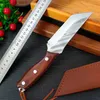 Kitchen Knives Full-Tang Butcher Kitchen Knife Handmade Forged Chef Knife Stainless Steel Boning Meat Cleaver Hunting Knife for Outdoor Camping Q240226