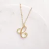 10pcs lot Gold Silver Letter C Pendant C Initial Cursive Necklace Fashion Clavicle Jewelry for Favor Gift216J