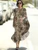 Roupa de banho feminina 2024 moda animal impressão solta praia cobrir leopardo maiô vestido longo luxo biquíni maiô beachwear
