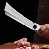 سكاكين المطبخ سكاكين المطبخ من اللحم الساطور تقطيع الخضروات جزار سكين بونينغ يدوية مشوهة الشفرة سكاكين الصلب خشب المقبض بسكين ثقيل Q240226