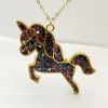 Collane Unicorno Pegaso Colorato Si Illumina Al Buio Collana Con Ciondolo Color Oro Collana Lunga Da Donna Boho Gioielli Di Moda Bohemien Fatti A Mano