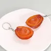 Porte-clés Simulation Abalone Pendentif Porte-clés PVC Résine Modèle Alimentaire DIY Cuisine Accessoires Porte-clés Pour Sac Charme Jouets Pour Enfants Vitrine Affichage