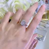 Rulalei anneaux de mariage bijoux de luxe solide 100% argent Sterling 925 forme rayonnante Moissanite diamant fête éternité 6*9 femmes bague de fiançailles cadeau