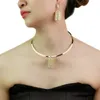Boucles d'oreilles de collier Set Kdlun Bijoux pour les femmes Pendre en alliage creux Torques Choker Big Drop African