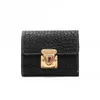 Fashion Crocodile Print Short Wallet Fashion Personalized Lock Clutch Bag Simple Ladies Money Clip 031324