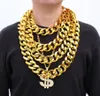 Chains Hip Hop Gold Color Big Acrylic Chunky Chain Necklace For Men Punk Oversized Large Plastic Link Men039s Jewelry 20218743238