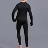 رجال المسارات للركض سروال تي شيرت وضعت ملابس داخلية حرارية شتوية جولة الرقبة طويلة الأكمام بيجاماس الرياضة.