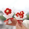 Mini Bouquet de fleurs décoratives, tissé au Crochet, pour remise de diplôme, tricot, cadeaux pour invités de mariage, décor de l'année