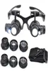 10X 15X 20X 25X vergrootglas Dubbele LED Verlichting Bril Lens Vergrootglas Loep Juwelier Horloge Reparatie Tools1742217