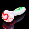 Latest Colorful Heady Smoking Glass Pipes Portable Cute Heart LOVE Dry Herb Tobacco Filter Spoon Bowl Innovative Glow In The Dark Handpipes Cigarette Holder DHL