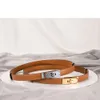 Fashion Designer Width 1.8cm Leather Lock Buckle with Sweater Dress Waist Trim Suit Pants Women Thin Belt Trend Must-have