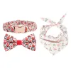 Halsar jul personlig pet bowtie hundkrage med matchande bandana