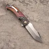 A2290 Flipper-Klappmesser, M390-Satin-Tanto-Spitzenklinge, gehärtetes Holz mit Stahlkopfgriff, Outdoor-Kugellager-Unterlegscheibe, schnell zu öffnende Klappmesser