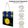 Einkaufstaschen, inoffizielle Flagge von Guadeloupe (lokal), Leinen-Einkaufstasche, doppelte lustige Grafik, Neuheit, Field Pack, hochwertige Geldbörse