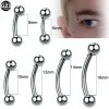 Sieraden 10 -stcs/lot titanium wenkbrauw piercings banaan oorrang externe draad 16g gebogen barbell tragus oor kraakbeen pircing sieraden