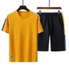Survêtements pour hommes 2024 Summer Mens Sports Set T-shirt à manches courtes et shorts Deux pièces Mâle Costume décontracté Patchwork Couleur 4XL