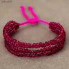 Pärled Crystal Bead Armband Natural Stone String Woven Ladies Summer Accessories Red For Women Fashion Handgjorda smycken Party Gift YQ240226