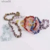 Beaded Natural Crystal Gemstone Irregular Crushed Stone Bracelet for Women Men Elastic Bracelet Fashion Jewelry Accessories YQ240226